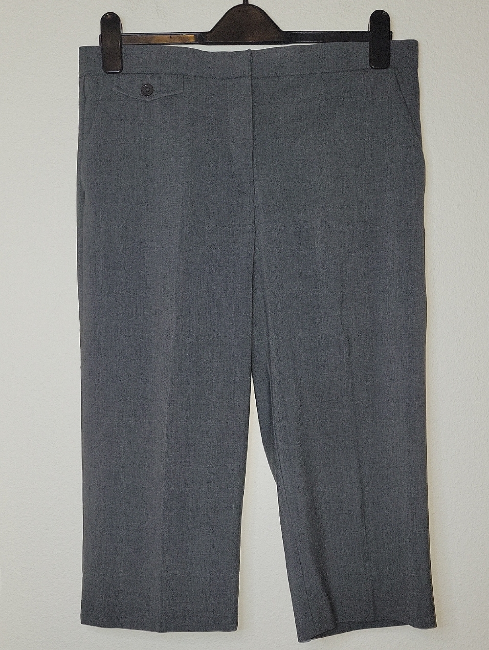Counterparts Preppy, Flat Front Capri Pants, Dress/Work, 12 Petite, Grey, EUC